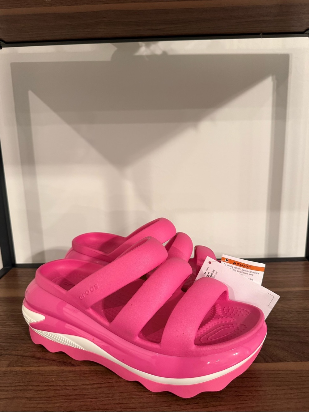 Crocs Mega Crush Triple Strap Platform Sandals Pink Fuchsia Barbiecore Chunky
